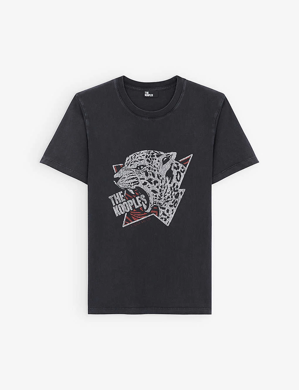 THE KOOPLES Leopard-print Crewneck Cotton-jersey T-shirt 1 THE KOOPLES Leopard-print Crewneck Cotton-jersey T-shirt
