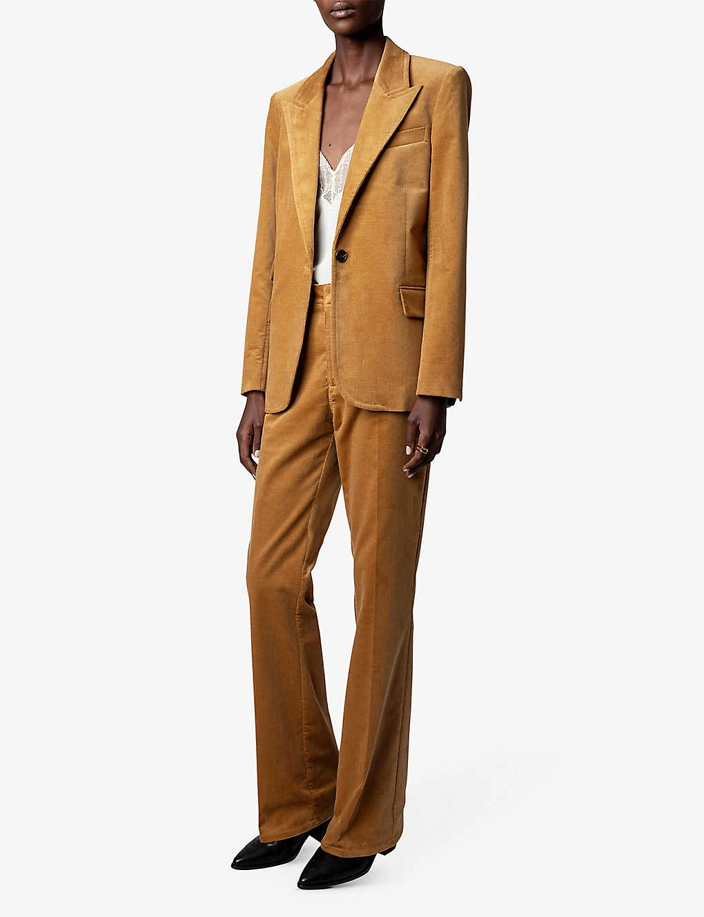 Zadig & Voltaire Pistol Flared-leg Mid-rise Velvet Trousers 2 Zadig & Voltaire Pistol Flared-leg Mid-rise Velvet Trousers - Image 2