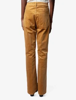 Zadig & Voltaire Pistol Flared-leg Mid-rise Velvet Trousers 9 Zadig & Voltaire Pistol Flared-leg Mid-rise Velvet Trousers -Reiss Shop R04121832 OCRE ALT04