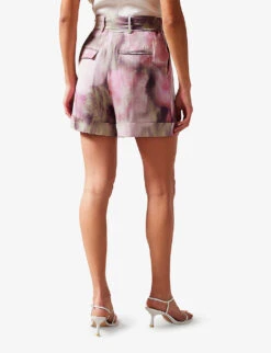 Ted Baker Floral-print Tailored High-rise Woven Shorts -Reiss Shop R04122510 CORAL ALT03