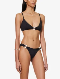 Caro Contrasting-trim Bikini Top -Reiss Shop R04124425 WHITEANDBLACK ALT02