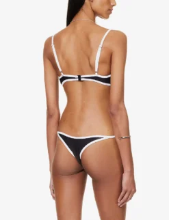Caro Contrasting-trim Bikini Top -Reiss Shop R04124425 WHITEANDBLACK ALT03