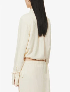 Toteme Boxy-fit Drawstring Hem Woven Shirt -Reiss Shop R04124843 VANILLA ALT03