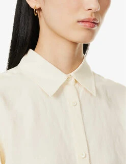 Toteme Boxy-fit Drawstring Hem Woven Shirt -Reiss Shop R04124843 VANILLA ALT04