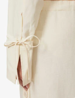 Toteme Boxy-fit Drawstring Hem Woven Shirt -Reiss Shop R04124843 VANILLA ALT05