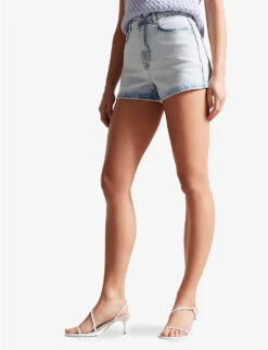 Ted Baker Gianahh High-rise Stretch-denim Shorts -Reiss Shop R04125133 LTWASH ALT02