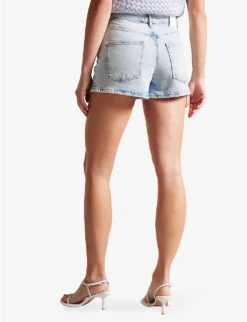Ted Baker Gianahh High-rise Stretch-denim Shorts -Reiss Shop R04125133 LTWASH ALT03