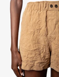 Zadig & Voltaire Paxi Crinkled Suede-leather Shorts 9 Zadig & Voltaire Paxi Crinkled Suede-leather Shorts -Reiss Shop R04125249 COGNAC ALT04