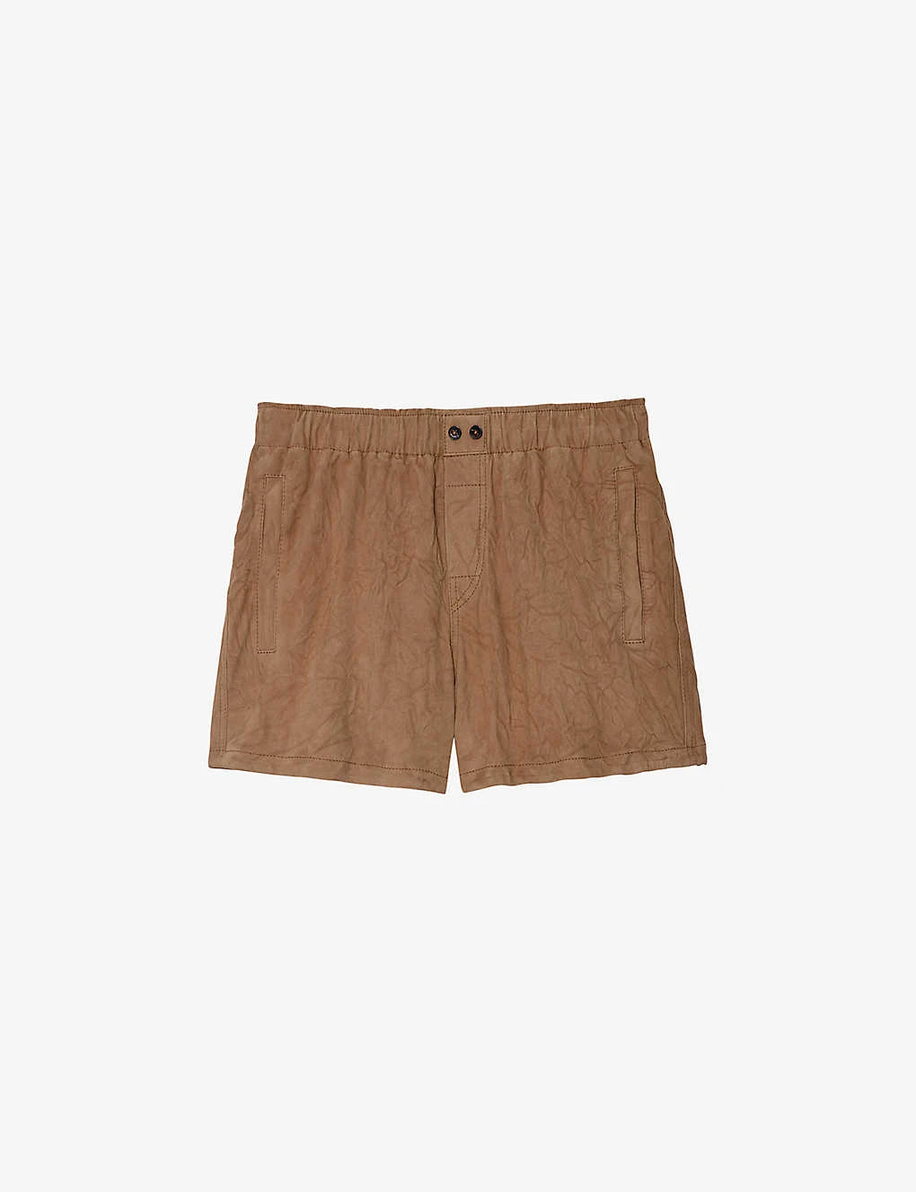 Zadig & Voltaire Paxi Crinkled Suede-leather Shorts 1 Zadig & Voltaire Paxi Crinkled Suede-leather Shorts