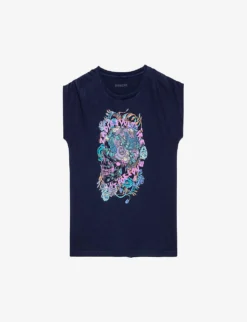Zadig & Voltaire Adele Graphic-print Sleeveless Organic-cotton T-shirt