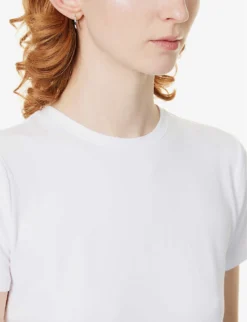 GOOD AMERICAN Baby Round-neck Stretch-cotton T-shirt -Reiss Shop R04125914 WHITE001 ALT04