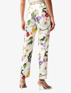 Ted Baker Ziaaht Floral-print Tapered Woven Trousers -Reiss Shop R04126382 WHITE ALT03