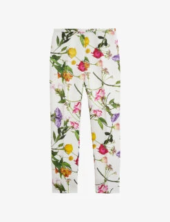 Ted Baker Ziaaht Floral-print Tapered Woven Trousers