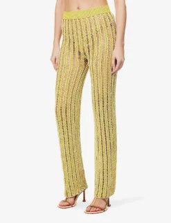 Verbena Straight-leg High-rise Knitted Trousers -Reiss Shop R04126881 ANTIQUEMOSS ALT02