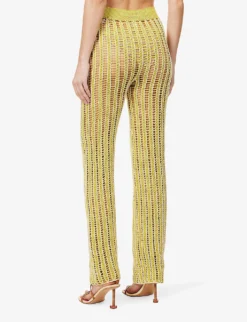 Verbena Straight-leg High-rise Knitted Trousers -Reiss Shop R04126881 ANTIQUEMOSS ALT03