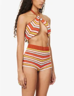 Chevron-pattern Crochet-knit Shorts 7 Chevron-pattern Crochet-knit Shorts -Reiss Shop R04126885 MULTI ALT02