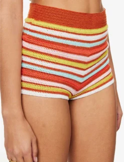 Chevron-pattern Crochet-knit Shorts 9 Chevron-pattern Crochet-knit Shorts -Reiss Shop R04126885 MULTI ALT04