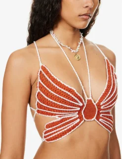 Butterfly Crochet Halterneck Bikini Set -Reiss Shop R04126887 GOLDFLAME ALT04