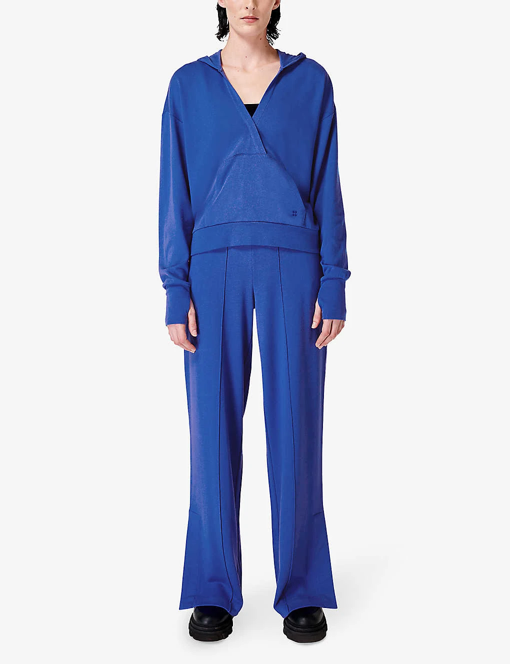 Sweaty Betty After Class V-neck Organic Cotton-blend Hoody 2 Sweaty Betty After Class V-neck Organic Cotton-blend Hoody - Image 2