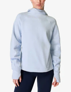 Sweaty Betty Warm Up Slim-fit Stretch-jersey Hoody -Reiss Shop R04127244 FROSTBLUE ALT02