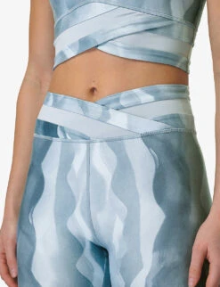 Sweaty Betty All Day Graphic-print Wrap-waist Stretch-woven Leggings -Reiss Shop R04127300 BLUEVINTAGEPRINT ALT04