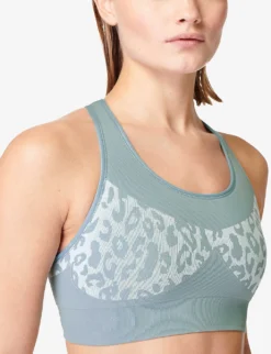 Sweaty Betty Stamina Leopard-print Stretch-woven Sports Bra -Reiss Shop R04127337 VAPOURBLUELEOPARD ALT04