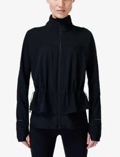 Sweaty Betty Fast Lane Running Drawcord-hem Stretch-woven Recycled Polyester Jacket -Reiss Shop R04127342 BLACK ALT02