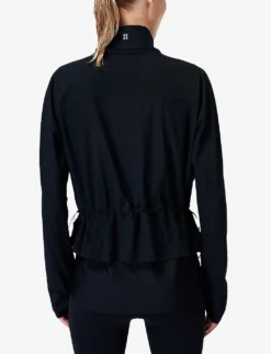 Sweaty Betty Fast Lane Running Drawcord-hem Stretch-woven Recycled Polyester Jacket -Reiss Shop R04127342 BLACK ALT03