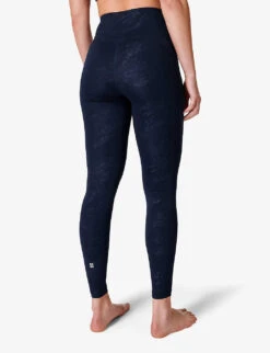Sweaty Betty All Day Croc-embossed Stretch-woven Leggings -Reiss Shop R04127347 BLUTEXCROCPRNT ALT03
