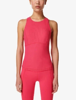 Sweaty Betty Round-neck Ribbed Stretch-woven Sports Vest-top -Reiss Shop R04127351 GLOWPINK ALT02