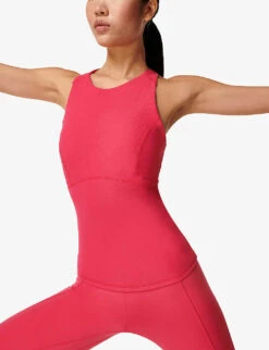 Sweaty Betty Round-neck Ribbed Stretch-woven Sports Vest-top -Reiss Shop R04127351 GLOWPINK ALT04