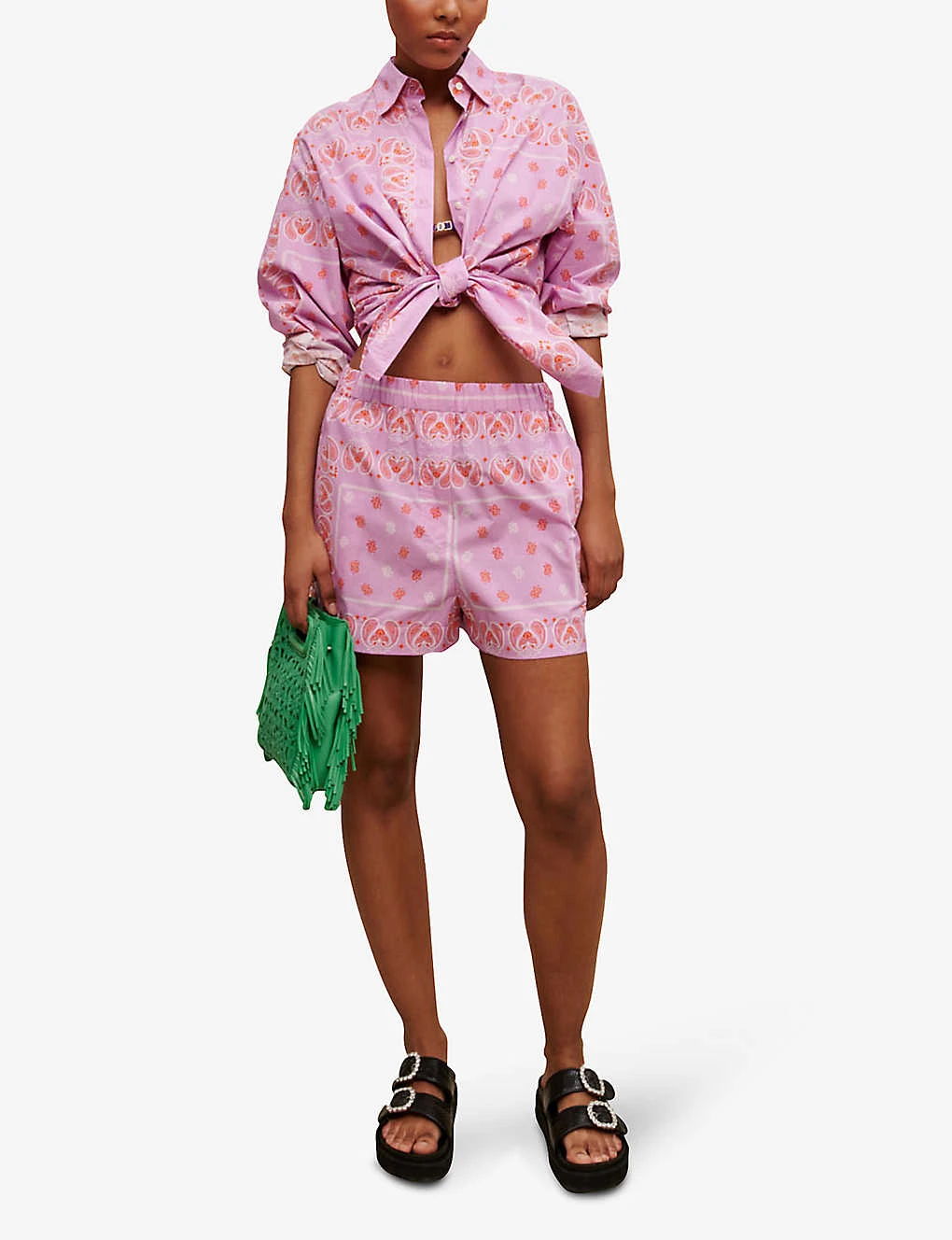 Maje Paisley Print Cotton Shorts 2 Maje Paisley Print Cotton Shorts - Image 2