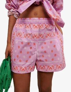 Maje Paisley Print Cotton Shorts 9 Maje Paisley Print Cotton Shorts -Reiss Shop R04127660 ROSES ALT04