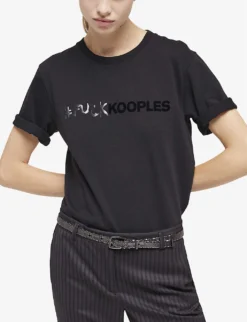 THE KOOPLES Logo-print Cotton T-shirt 9 THE KOOPLES Logo-print Cotton T-shirt -Reiss Shop R04127687 BLA01 ALT02