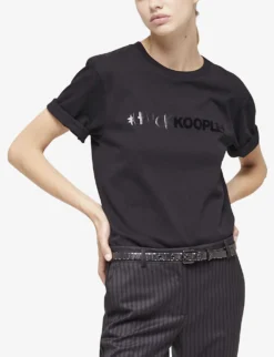THE KOOPLES Logo-print Cotton T-shirt 13 THE KOOPLES Logo-print Cotton T-shirt -Reiss Shop R04127687 BLA01 ALT06