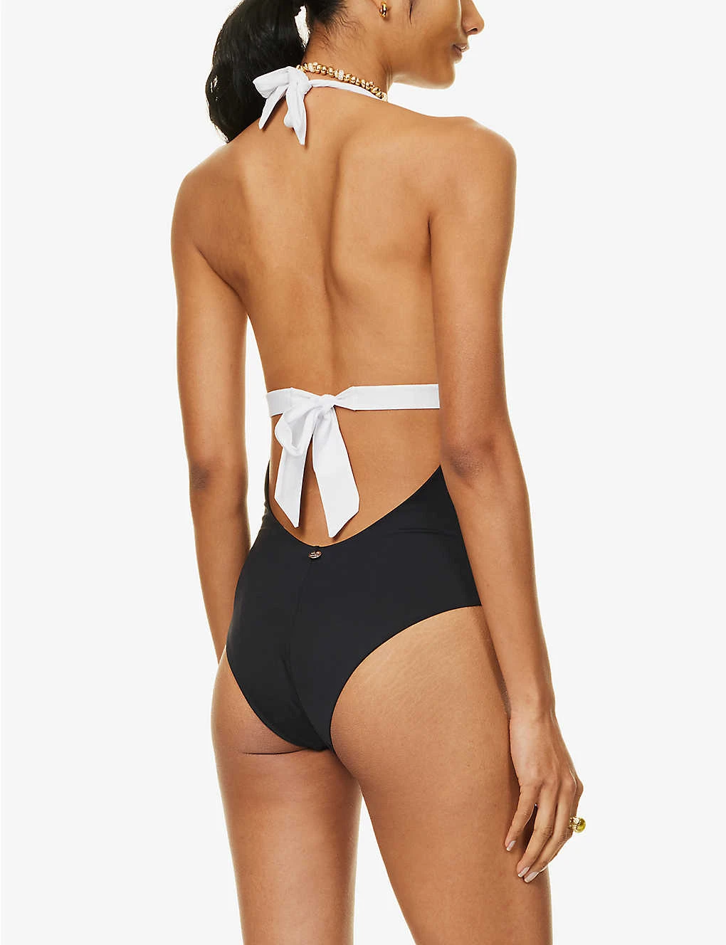 Max Mara Cristel Halterneck Logo-plaque Swimsuit 4 Max Mara Cristel Halterneck Logo-plaque Swimsuit - Image 4