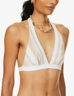 Max Mara Alisee Halter-neck Bikini Top -Reiss Shop R04127774 WHITE ALT04