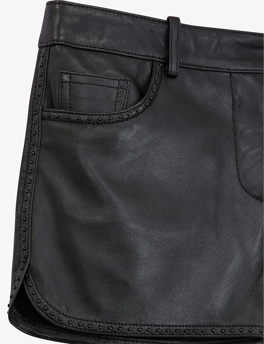 THE KOOPLES Stud-embellished Five-pocket Leather Short 2 THE KOOPLES Stud-embellished Five-pocket Leather Short - Image 2