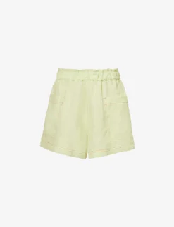 Emilia Frilled-trim Organic-linen Shorts