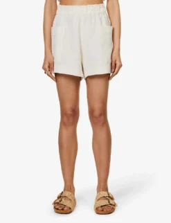 Emilia Frilled-trim Organic-cotton Shorts -Reiss Shop R04128926 WHITE ALT02