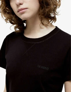 THE KOOPLES Logo-embroidered Cotton T-shirt -Reiss Shop R04129078 BLA01 ALT04