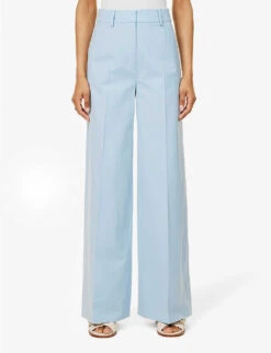 ME AND EM Wide-leg Mid-rise Wool-blend Trousers -Reiss Shop R04129176 SPRINGBLUE ALT02