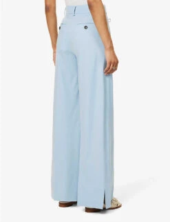 ME AND EM Wide-leg Mid-rise Wool-blend Trousers -Reiss Shop R04129176 SPRINGBLUE ALT03