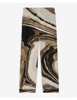 THE KOOPLES Abstract Marble-print Silk Trousers