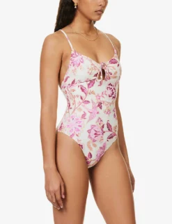 Seafolly Silk Road Floral-print Swimsuit -Reiss Shop R04131518 PARFAITPINK ALT02