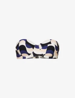 Seafolly Modern Abstract-print Recycled-nylon-blend Bikini Tops