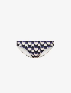 Seafolly Modern Abstract-print Recycled-nylon-blend Bikini Bottoms