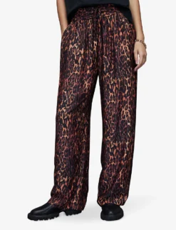 AllSaints Tyler Leopard-print Wide-leg Mid-rise Woven Trousers 7 AllSaints Tyler Leopard-print Wide-leg Mid-rise Woven Trousers -Reiss Shop R04131575 NATURALBROWN ALT02