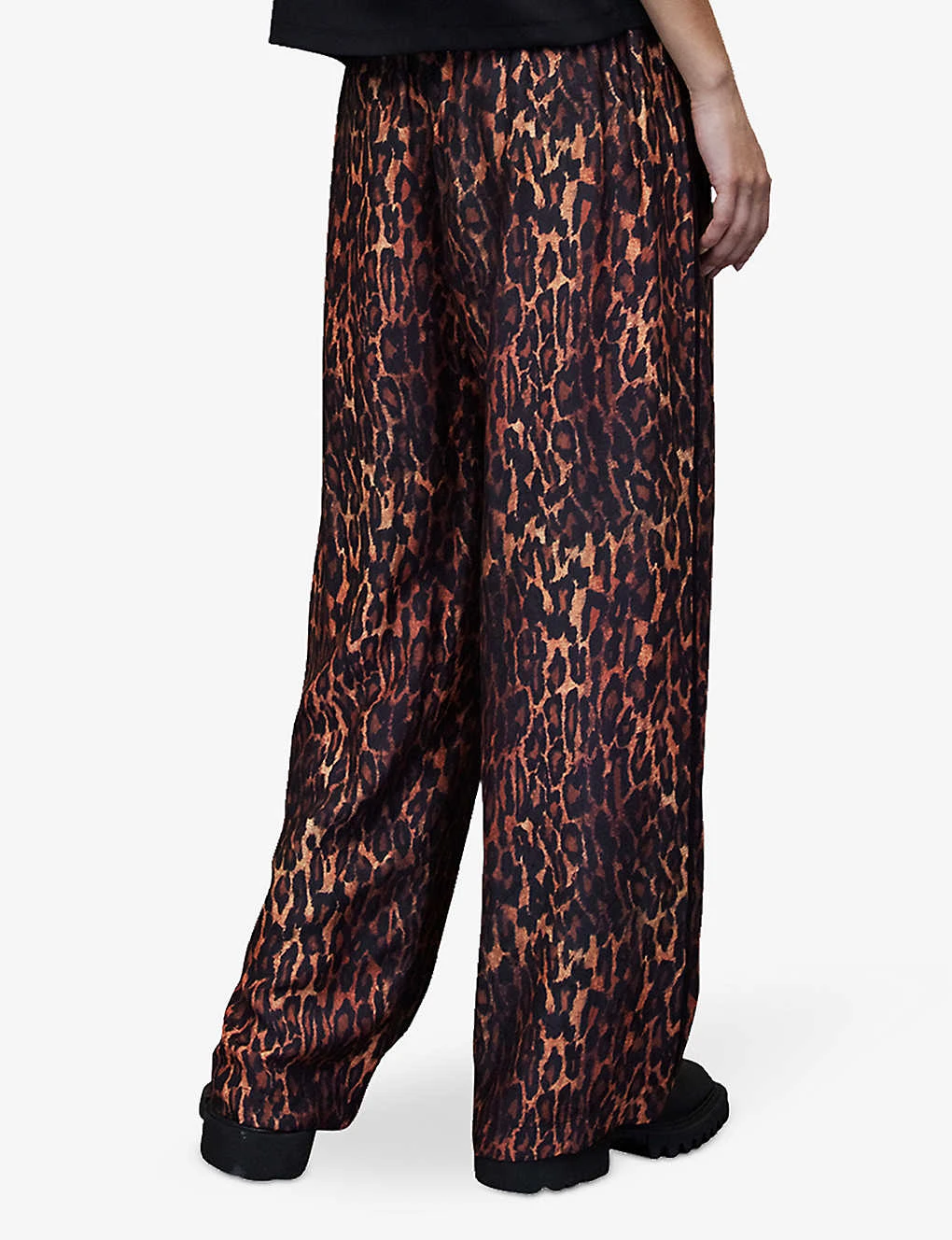 AllSaints Tyler Leopard-print Wide-leg Mid-rise Woven Trousers 4 AllSaints Tyler Leopard-print Wide-leg Mid-rise Woven Trousers - Image 4