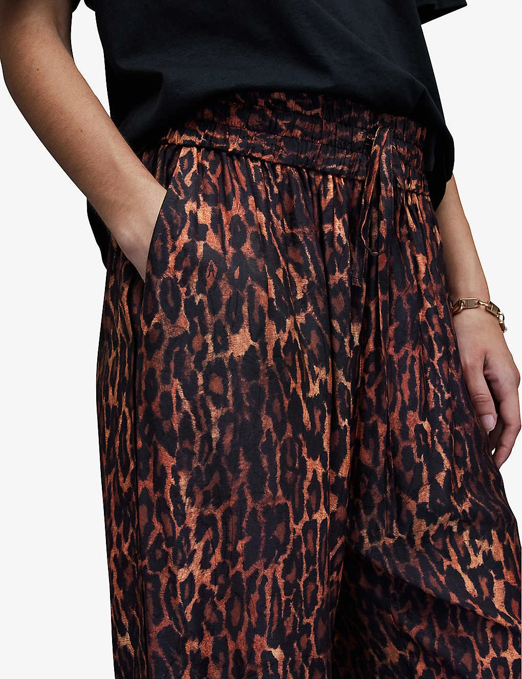 AllSaints Tyler Leopard-print Wide-leg Mid-rise Woven Trousers 5 AllSaints Tyler Leopard-print Wide-leg Mid-rise Woven Trousers - Image 5
